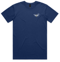 Short Sleeve Tee Shirt - Stairs Design on Cobalt Blue Tee with a Gold Print