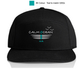 7 Panel Hat Logo Teal on Black